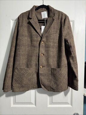 NWT Percival 365 Brooks Blazer Men’s Medium Brown Check Plaid Old Money Preppy